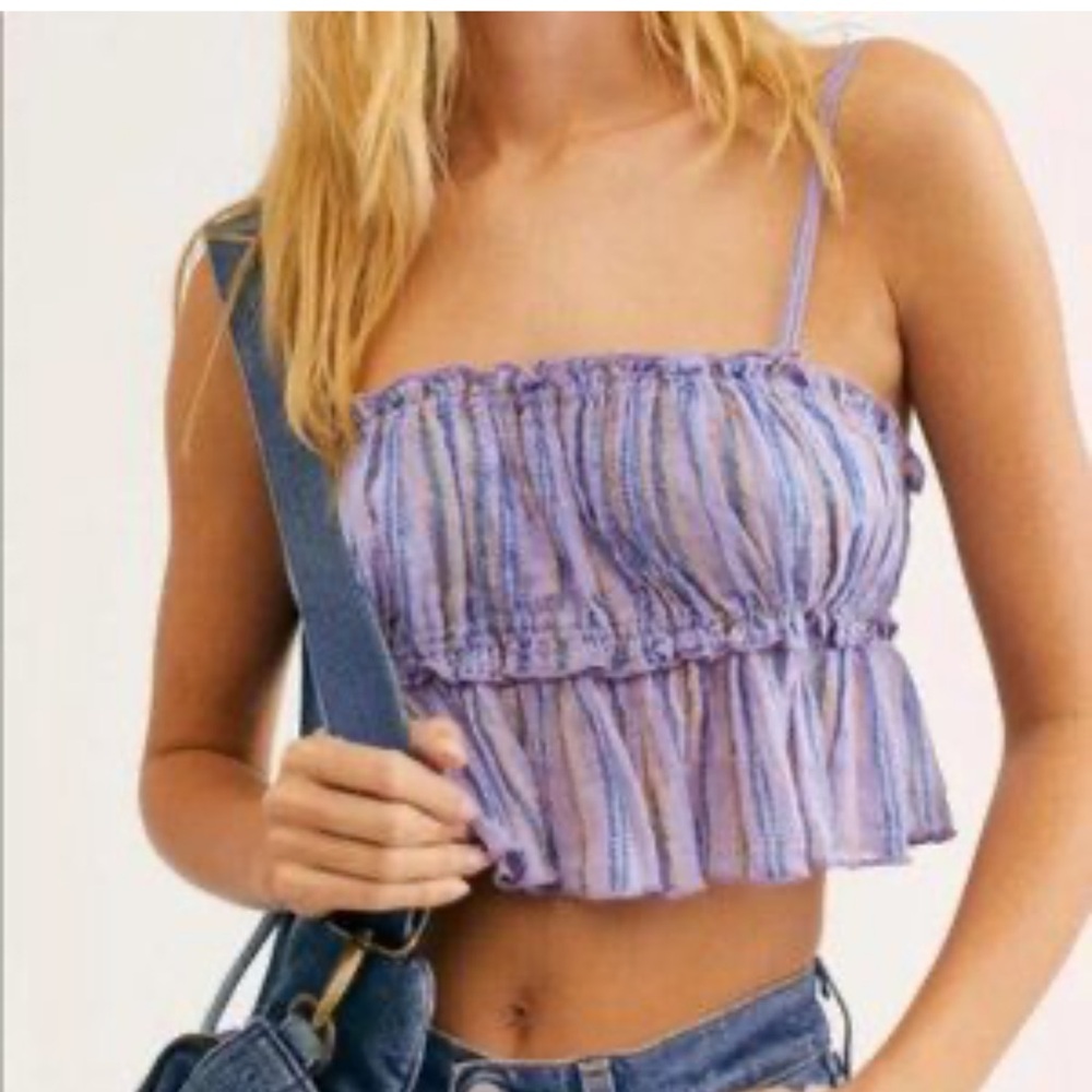 Free People Purple Crop Top NEW WITH TAGS
